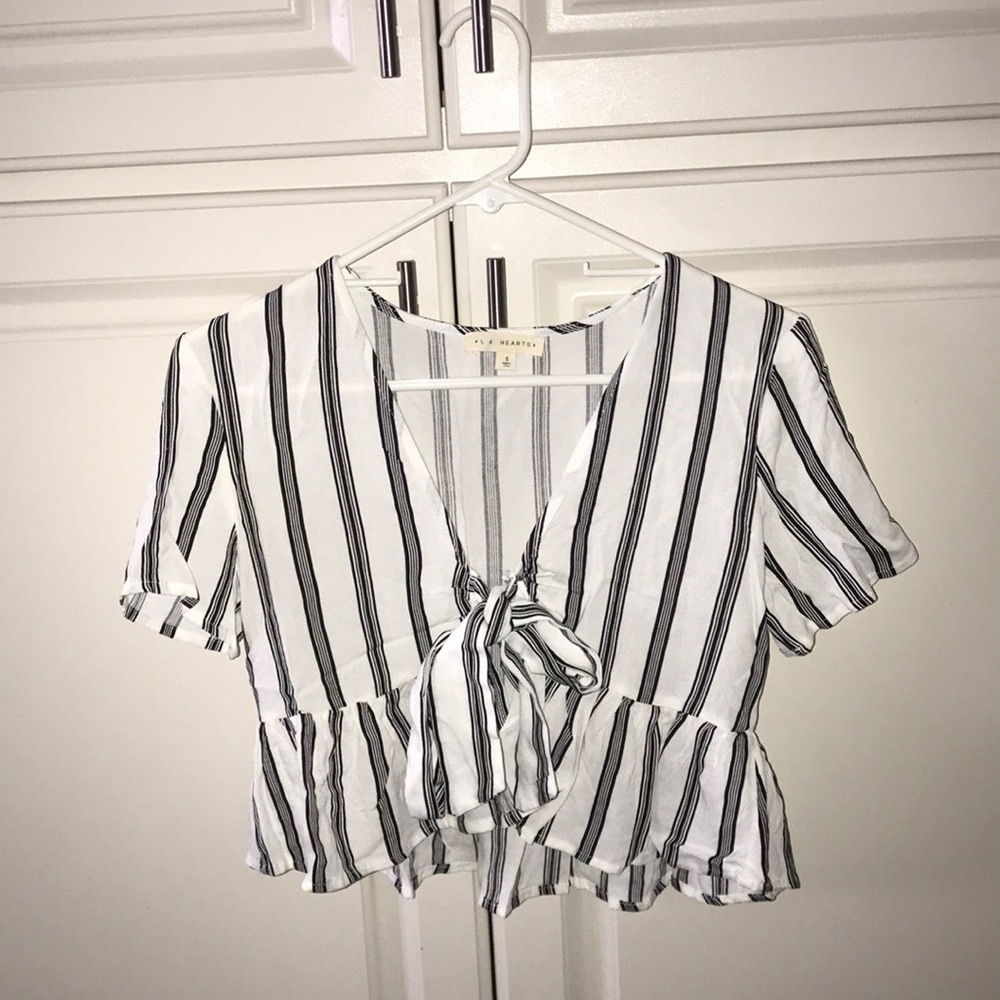 pacsun tie together stripped shirt